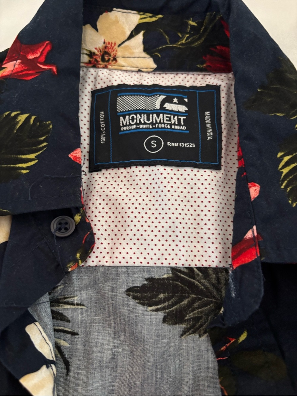 Source Unknown Navy Floral Button-Up Jacket with Red Accents